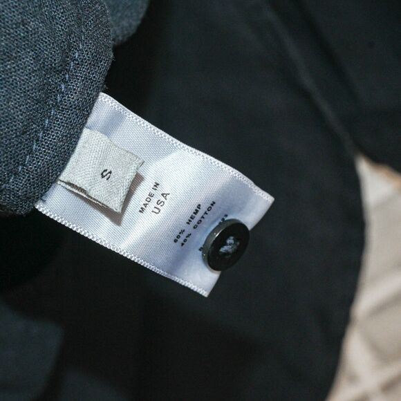 Prospective Flow Tai Thistle oversized hemp cotton shirt Navy blue size Small - Picture 6 of 7